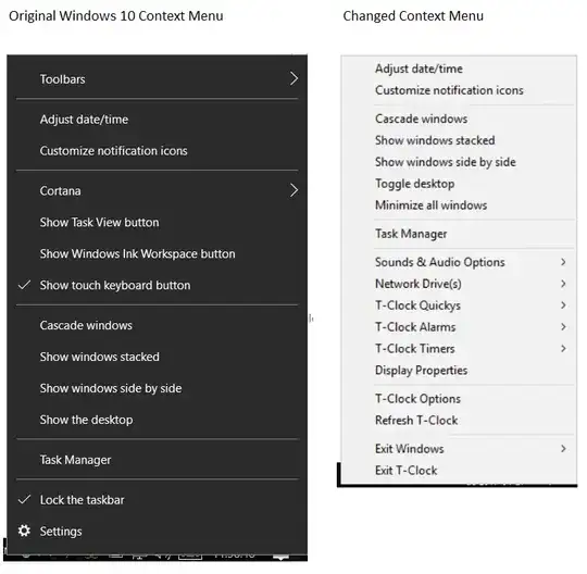 Changed Context Menu