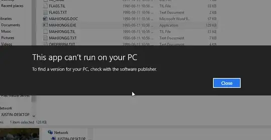 app can't run on pc