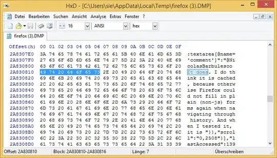 HxD for searching the dump