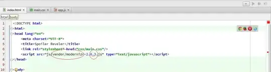 Screenshot from the application