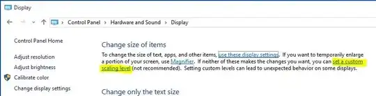 control Panel - Display - Win 10