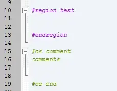 region tags in scite