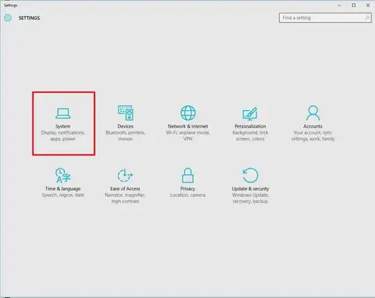 Windows 10 Settings Screen
