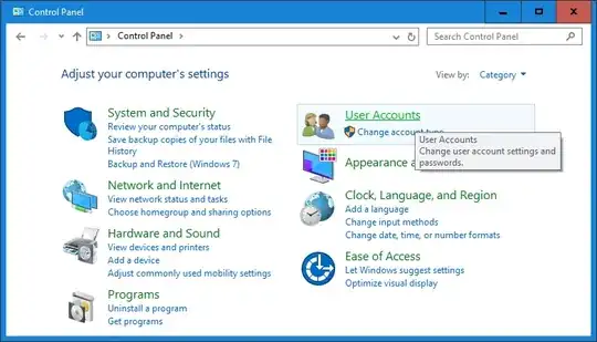 Note you have to click on the header "User Accounts"