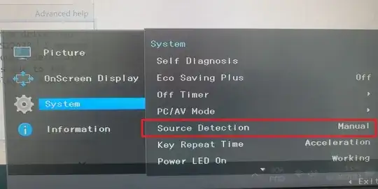 Photo of System>Source Detection menu