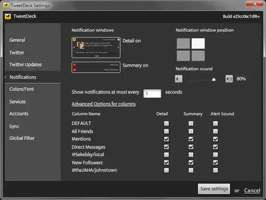 TweetDeck settings dialog