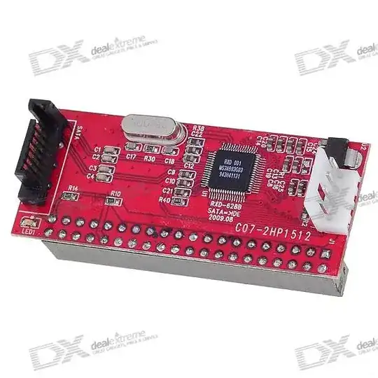 the middle of the motherboard