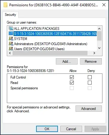Sound control panel screenshot