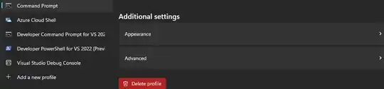 Command Prompt additional settings menu