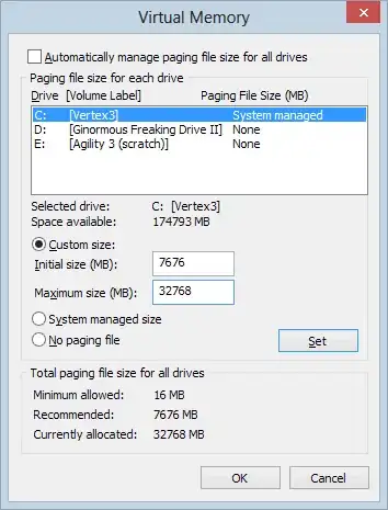 Virtual Memory page file settings