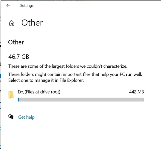 What Windows says is taking the space