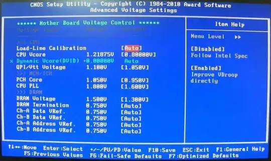 Advanced Voltage Settings