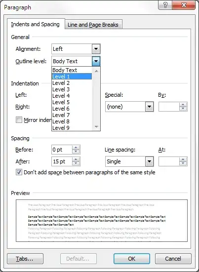 Word 2007: Set Outline level