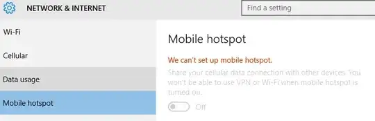Error in Windows10 settings dialog