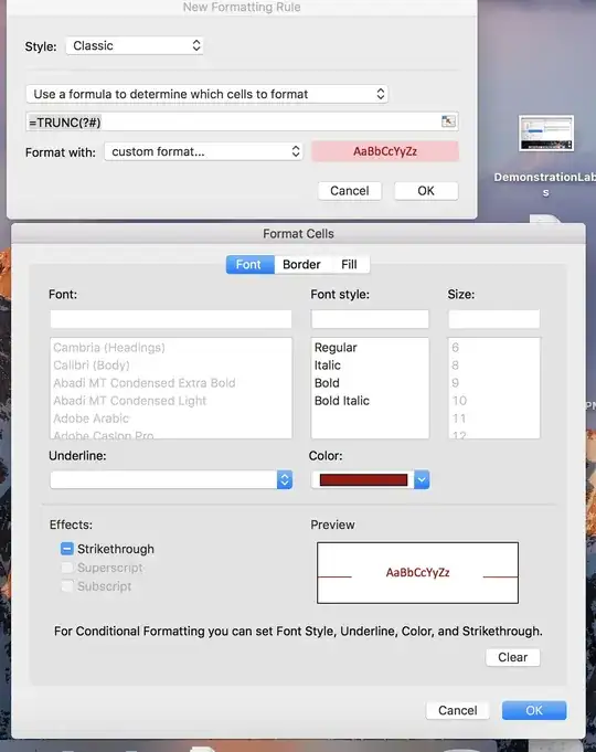 Screenshot showing my only options: Font, Border, Fill