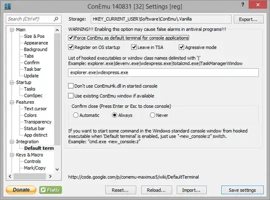 ConEmu's Default Terminal set up