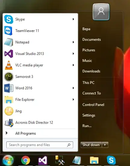 Start menu