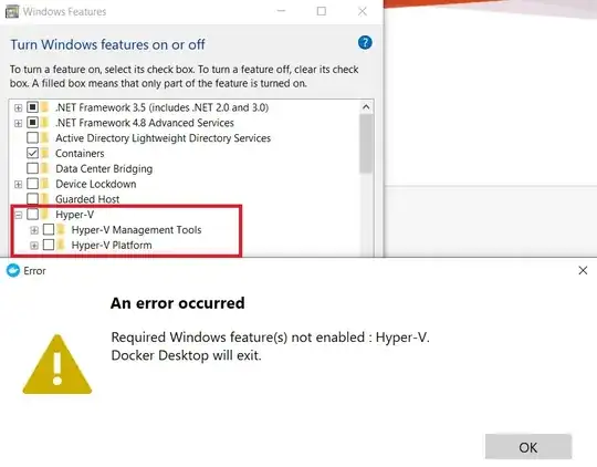 Docker error Without Hyper-V