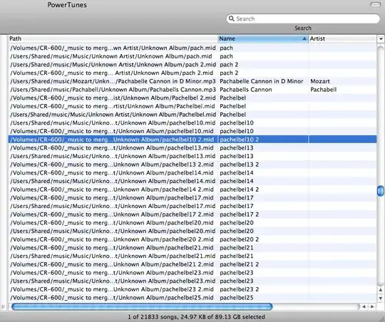 PowerTunes showing Path Column and duplicated items