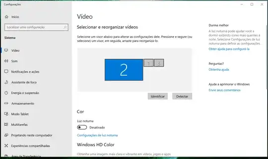 One monitor on with 4K resolution, two monitors disabled