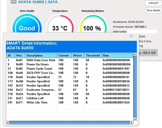 Adata SSD Toolbox screenshot Adata SSD Toolbox screenshot