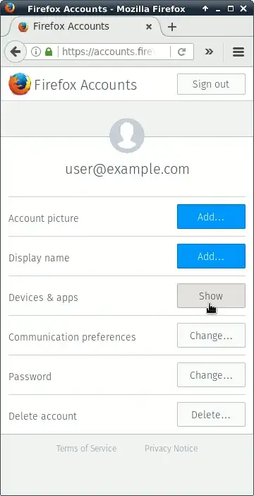Screenshots of Firefox Sync device removal steps listed above