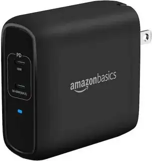 Image of the Amazon Basics USB C charger.