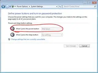 Power button settings
