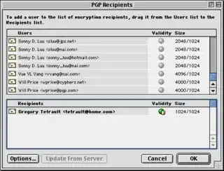 Screenshot of a "recipients" window I grabbed off the googles
