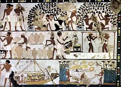 Fresco from an Egyptian grave, ca. 1500&nbsp;BC