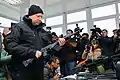 Ukrainian senior official inspecting a Galil ACE 52 at the National Guard range in Ukraine
