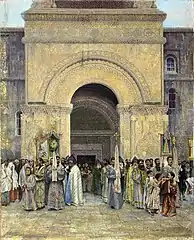The Departure of the Procession from St. Etchmiadzin Cathedral
