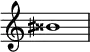 {
\override Score.TimeSignature #'stencil = ##f
\relative c'' {
\clef treble \time 1/1 \tweak Accidental.stencil #ly:text-interface::print \tweak Accidental.text \markup { \concat { \sharp \doublesharp }} bis1
} }