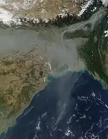 Image 101Air pollution in South Asia spread over the Bay of Bengal and beyond. (from Indian Ocean)