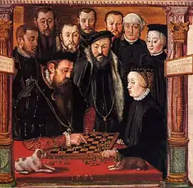 Image 25Hans Muelich, 1552, Duke Albrecht V. of Bavaria and his wife Anna of Austria playing chess (from Chess in the arts)
