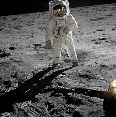Image 51Astronaut Buzz Aldrin on the Moon, photographed by Neil Armstrong, 1969 (from History of Earth)