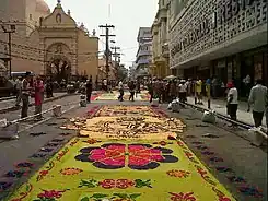 Image 59Sawdust carpet in Holy Week. (from Culture of Honduras)