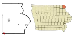 Location of Postville, Iowa