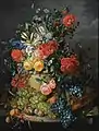 A Flower Still Life with Grapes