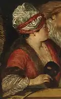Antoine Watteau, detail of The Coquettes, dit Actors of the Comédie-Française, c.&nbsp;1711–1718, oil on panel, Hermitage Museum, Saint Petersburg