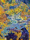 Tjaša Iris, Sun in the Garden, 120 x 90 cm, acryl on jute canvass, 2010