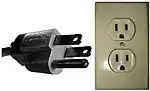 Type B (NEMA&nbsp;5–15 U.S. 3 pin)max 125 V AC, max rating 15Aand IEC standard 60906-2