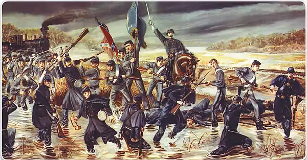 Mural of The Battle of Tulifinny by David Humphreys Miller located at the Daniel Library, The Citadel, Charleston, SC