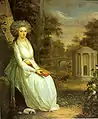 Painting of Rosine Alexandrine Freiin von Korff Schmising in a park