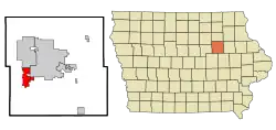 Location of Hudson, Iowa