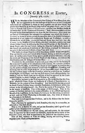 Image 5Broadside statement of Congress of the Colony of New Hampshire, referencing "sudden & abrupt departure" of Royal Governor John Wentworth, January 1776 (from History of New Hampshire)