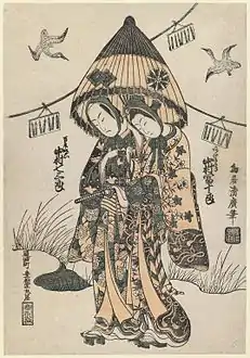 Flower-like Lovers under a partially-closed Umbrella, Brooklyn Museum