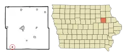 Location of Brandon, Iowa