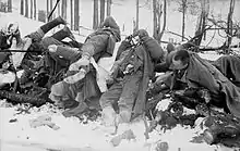 Image 39Soviet soldiers killed during the Toropets–Kholm Offensive, January 1942. Officially, roughly 8.6 million Soviet soldiers died in the course of the war, including millions of POWs. (from World War II casualties)