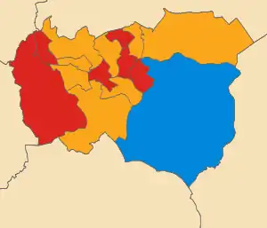 2010&nbsp;&nbsp;Liberal Democrats (UK): 9 &nbsp;&nbsp;Labour Party (UK): 6 &nbsp;&nbsp;Conservative Party (UK): 1